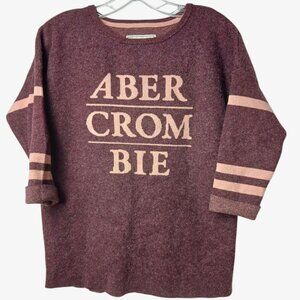 Abercrombie & Fitch Womens Burgundy & Pink Striped Sweater Small